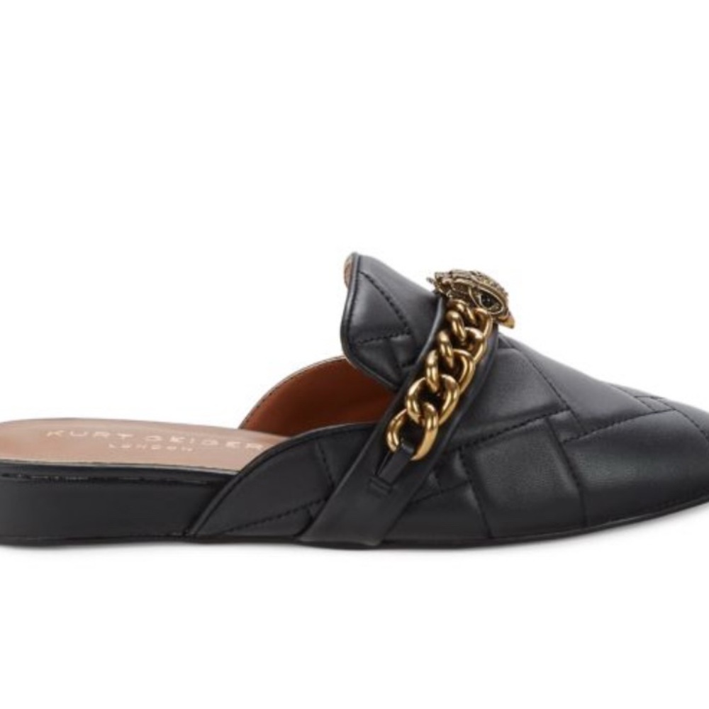 Kurt Geiger London Chelsea Quilted Leather Mules Black Size 37 (6 US)